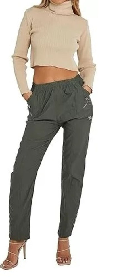 Women's Plain Cherry Berry Italian Summer Full-Length Trousers (Sizes 10-24) Comfort Fabric Womenswear Aesthetic