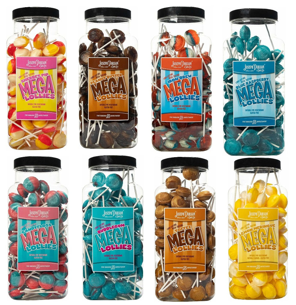 Mega Lollies ππππ₯€ β Single Flavour Bulk Sweets | Vegetarian, Gluten-Free & Natural Flavours (Pack of 90 Lollies) 1.99kg
