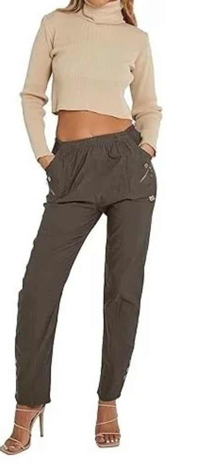 Women's Plain Cherry Berry Italian Summer Full-Length Trousers (Sizes 10-24) Comfort Fabric Womenswear Aesthetic