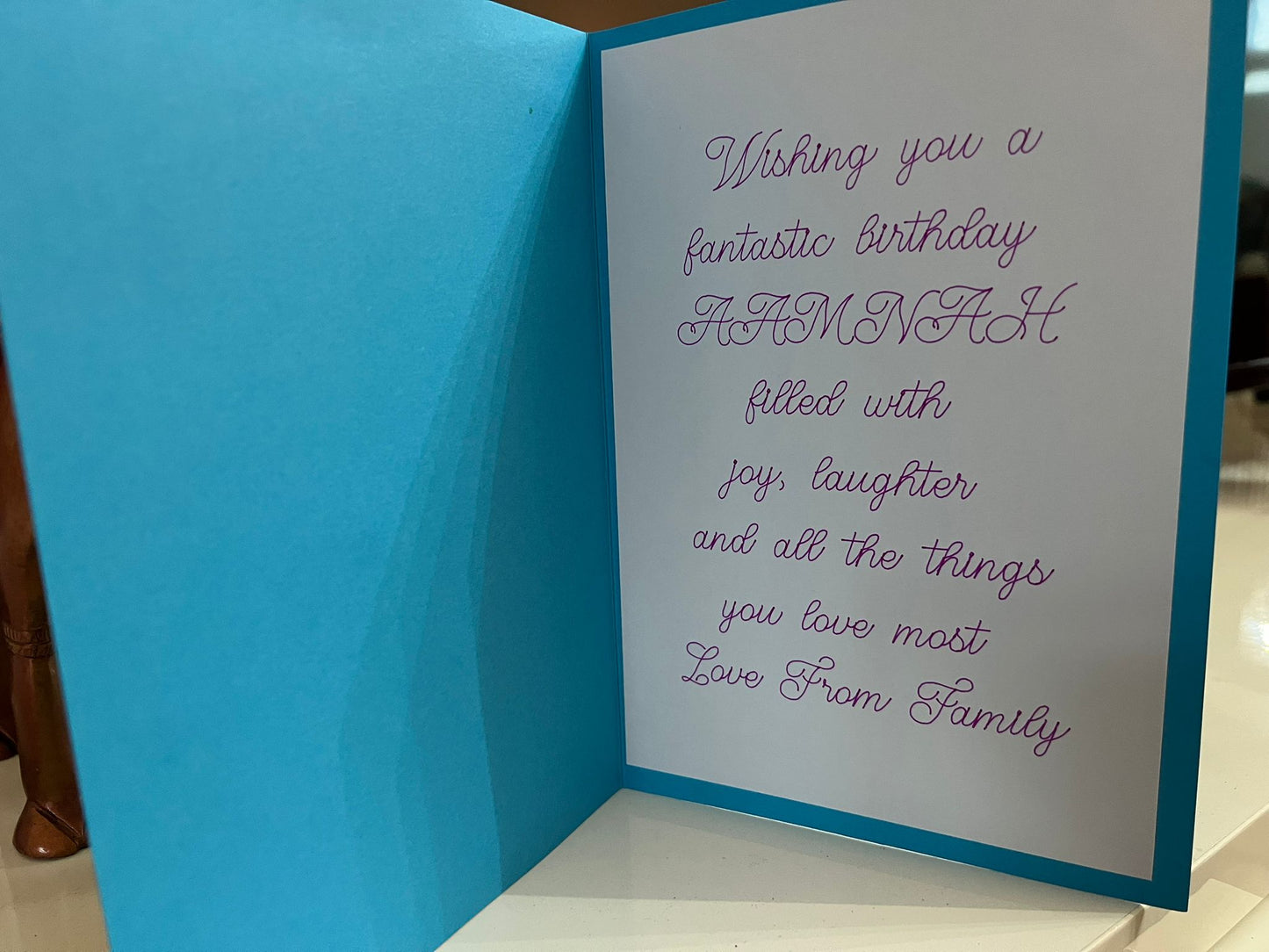 Personalised Greeting Card – Custom Birthday, Wedding, Anniversary & Thank You Card with Name & Message | Unique Keepsake Gift