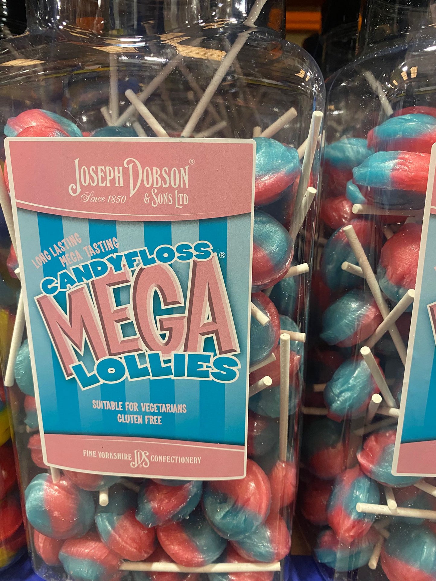 Mega Lollies ππππ₯€ β Single Flavour Bulk Sweets | Vegetarian, Gluten-Free & Natural Flavours (Pack of 90 Lollies) 1.99kg