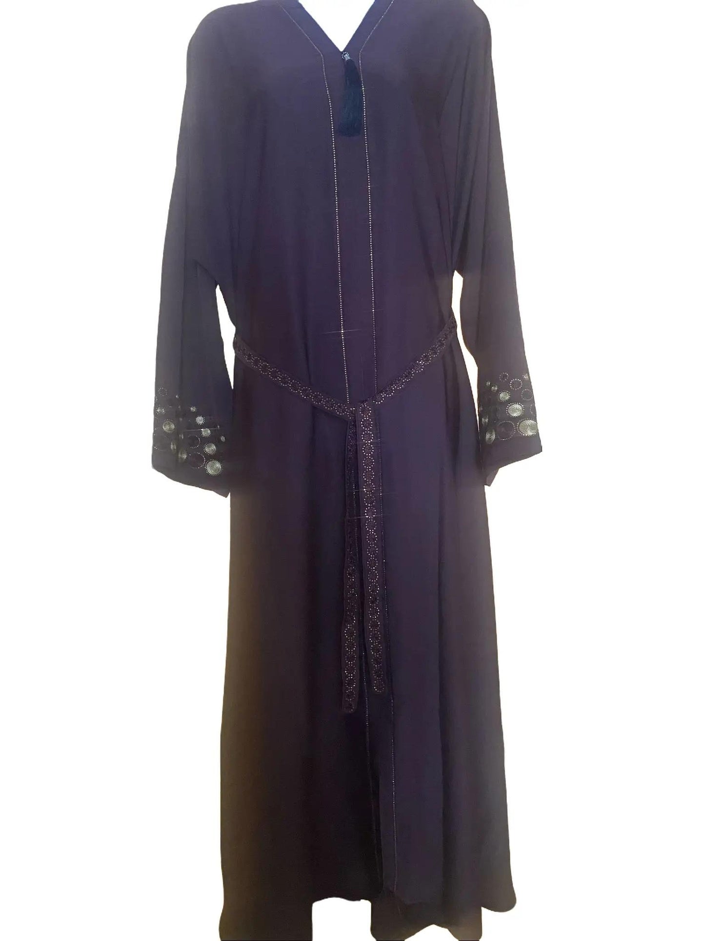 Elegant Abaya with Rich Design Belt - Stylish, Comfortable, and Perfect for Special Occasions | Best Eid Gift & Wear 54" Standard Size
