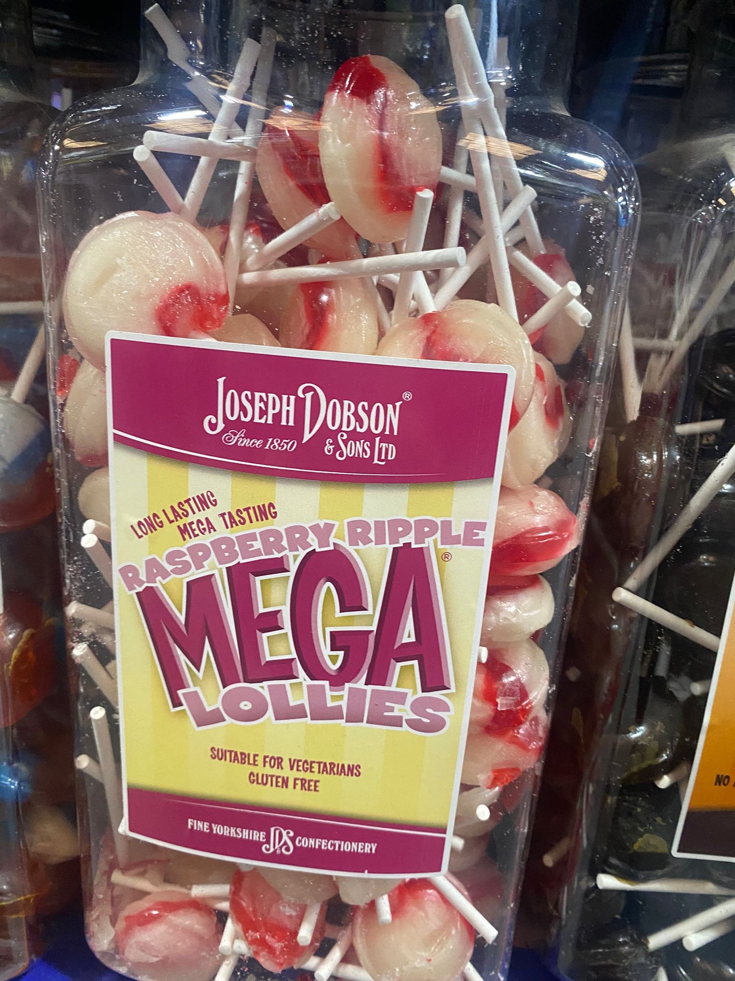 Mega Lollies ππππ₯€ β Single Flavour Bulk Sweets | Vegetarian, Gluten-Free & Natural Flavours (Pack of 90 Lollies) 1.99kg