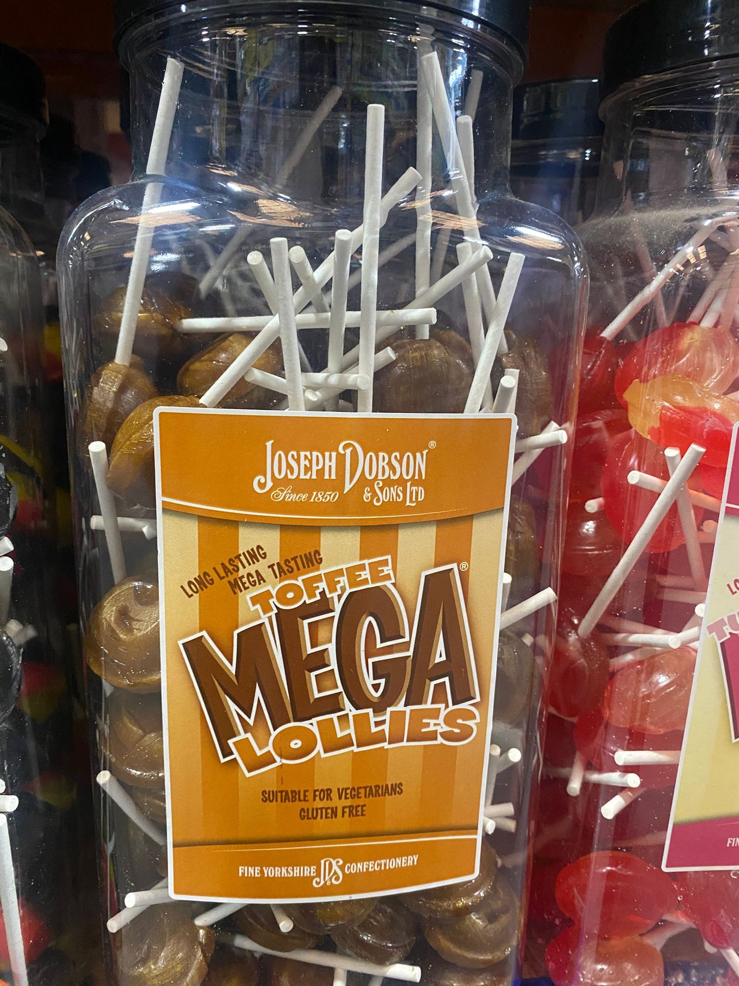Mega Lollies ππππ₯€ β Single Flavour Bulk Sweets | Vegetarian, Gluten-Free & Natural Flavours (Pack of 90 Lollies) 1.99kg