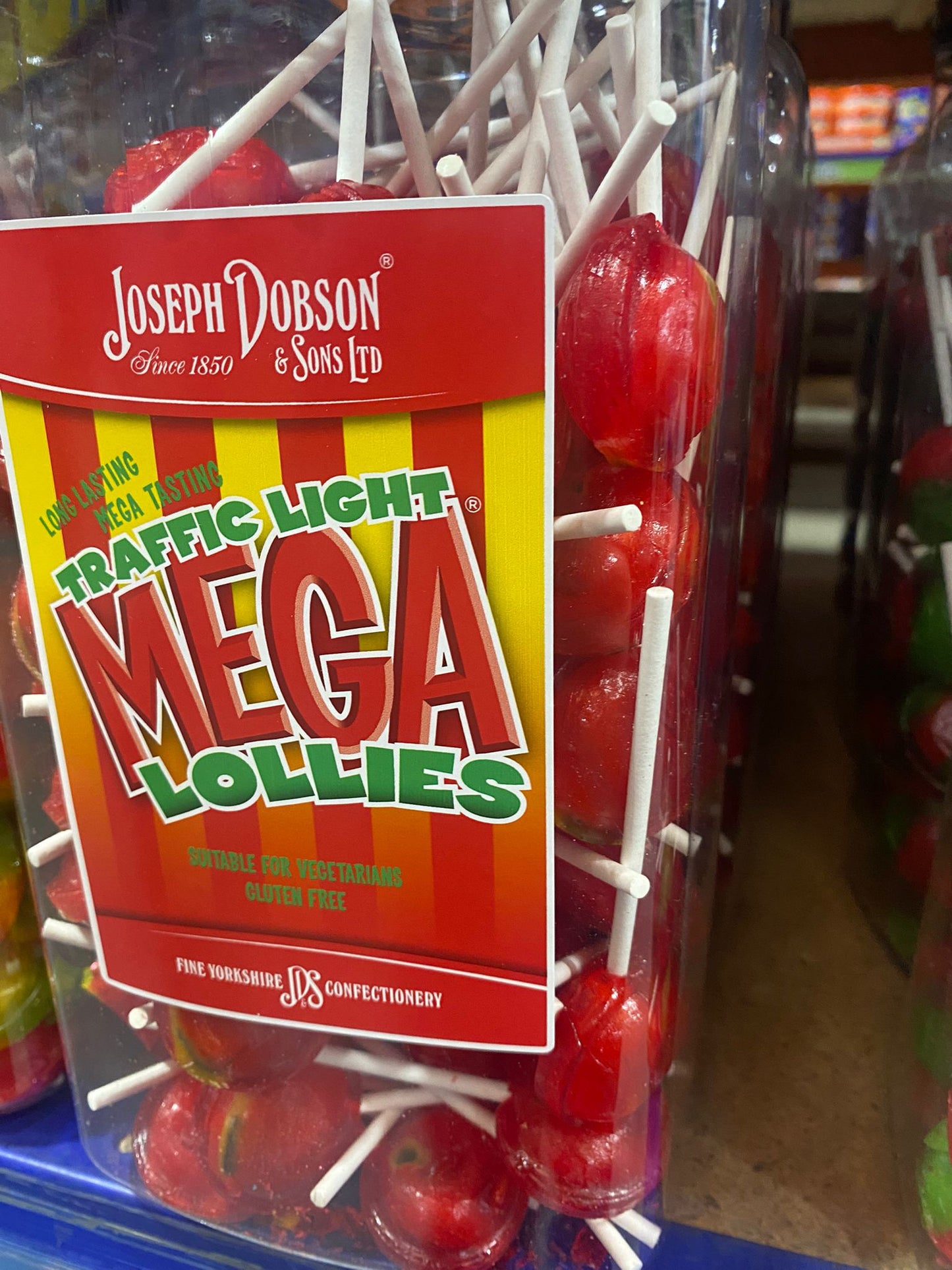 Mega Lollies ππππ₯€ β Single Flavour Bulk Sweets | Vegetarian, Gluten-Free & Natural Flavours (Pack of 90 Lollies) 1.99kg