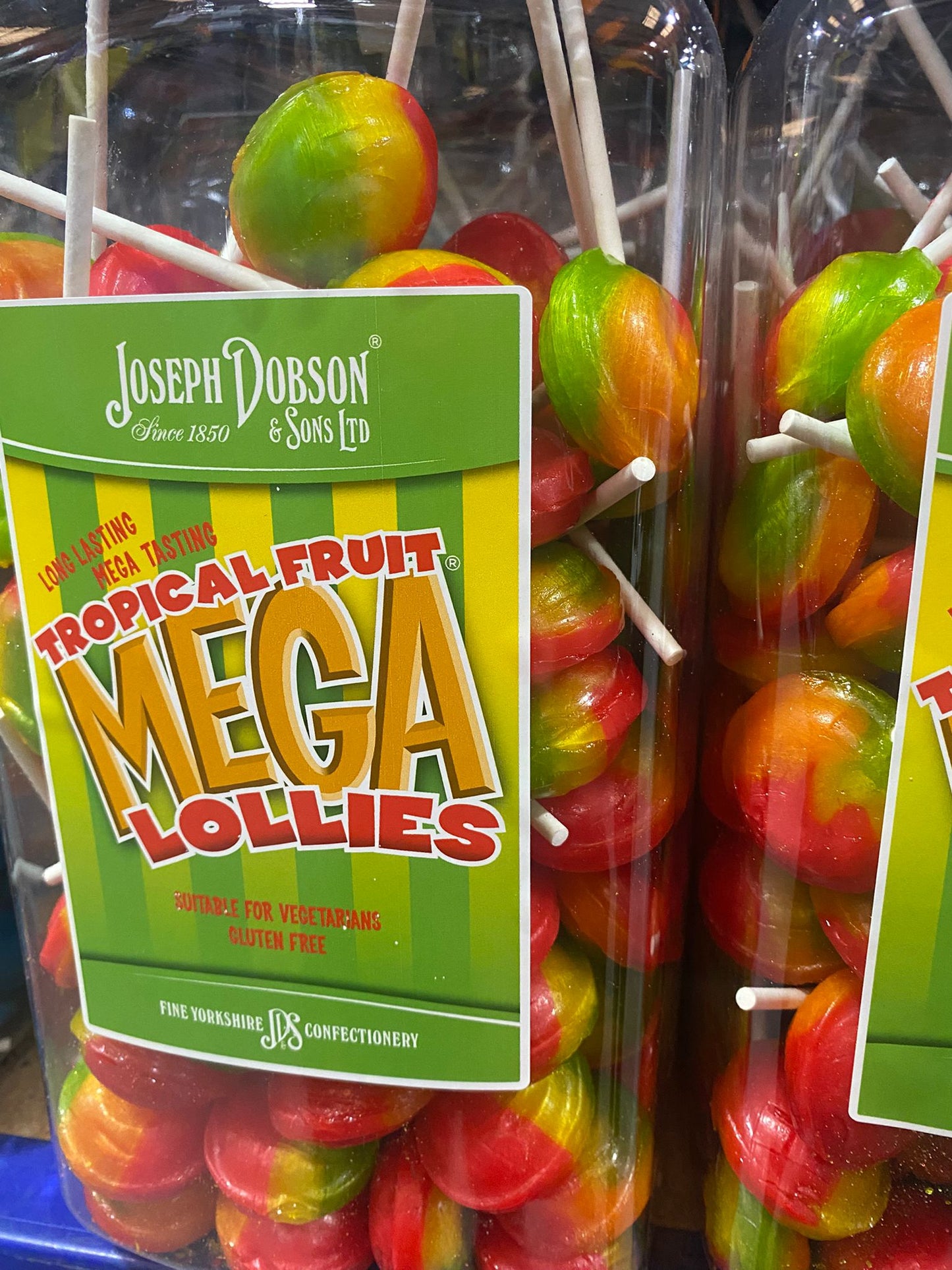 Mega Lollies ππππ₯€ β Single Flavour Bulk Sweets | Vegetarian, Gluten-Free & Natural Flavours (Pack of 90 Lollies) 1.99kg