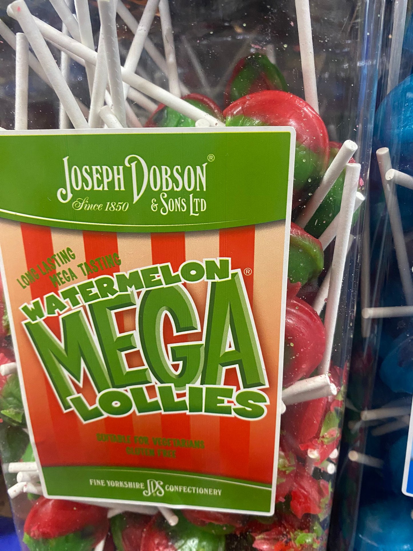 Mega Lollies ππππ₯€ β Single Flavour Bulk Sweets | Vegetarian, Gluten-Free & Natural Flavours (Pack of 90 Lollies) 1.99kg