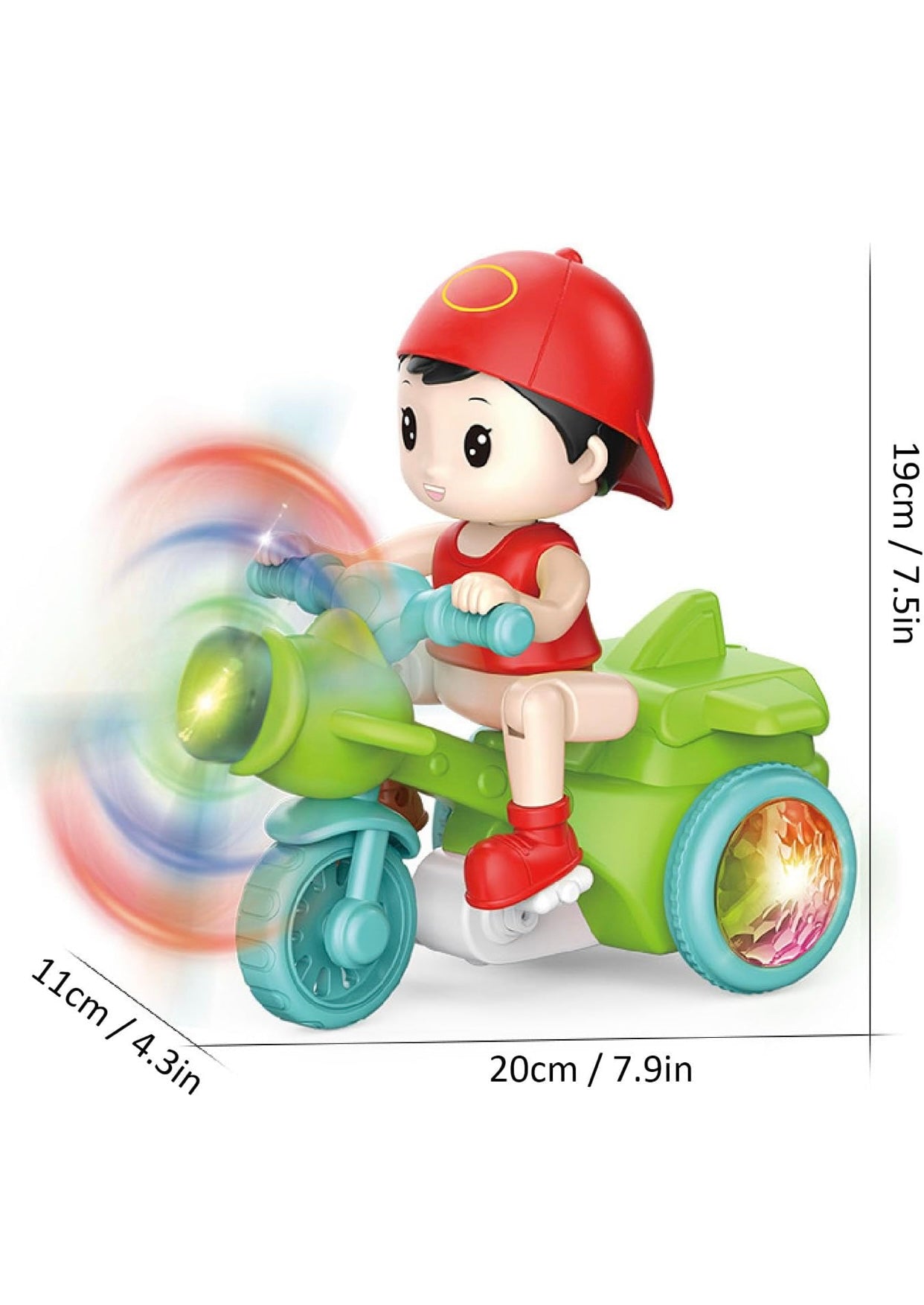 Electric Tricycle Toy,Stunt Motorcycle Vehicle Toys with Light Music for Baby Toddlers