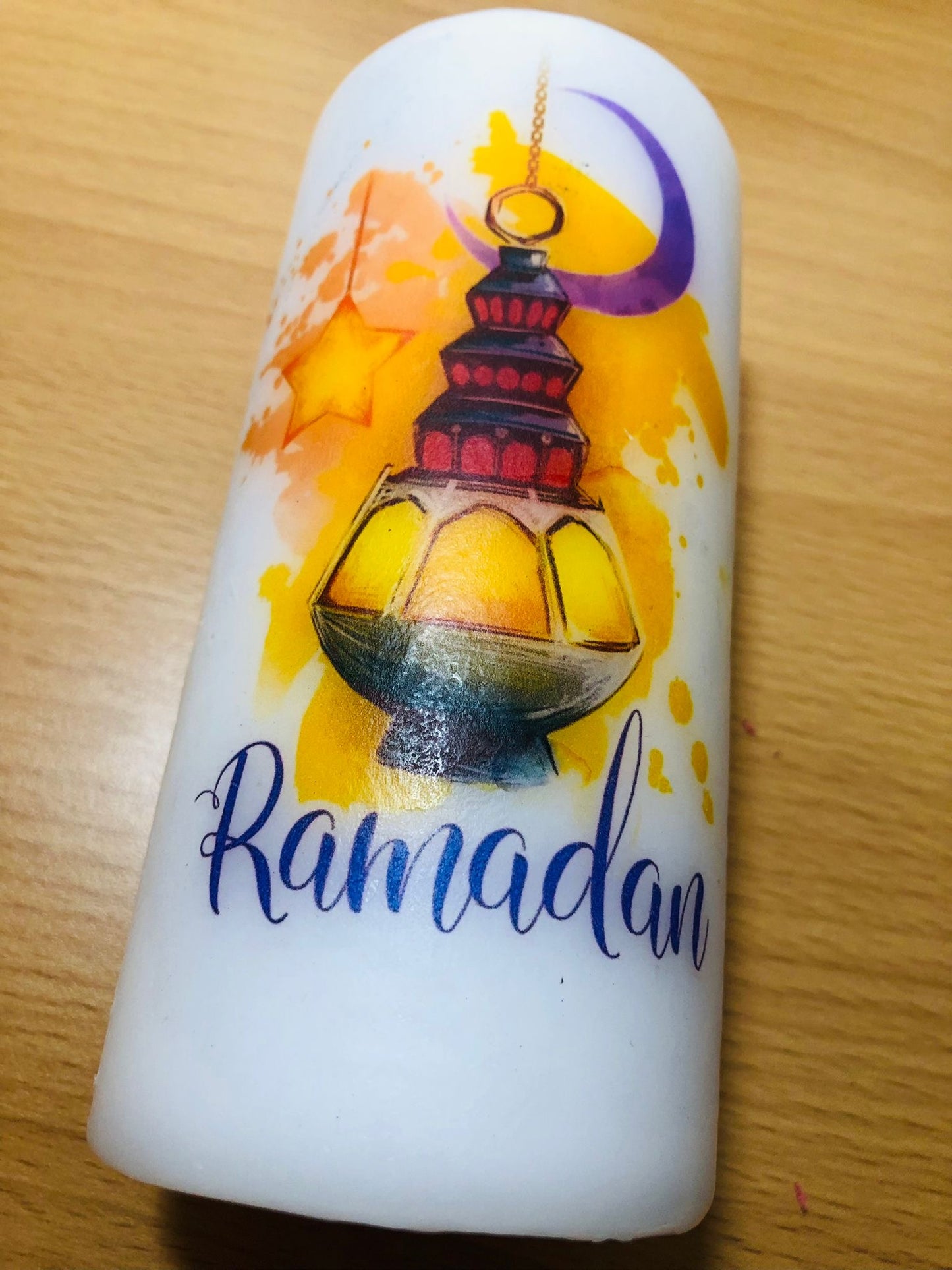 Ramadan candle gift wrapped