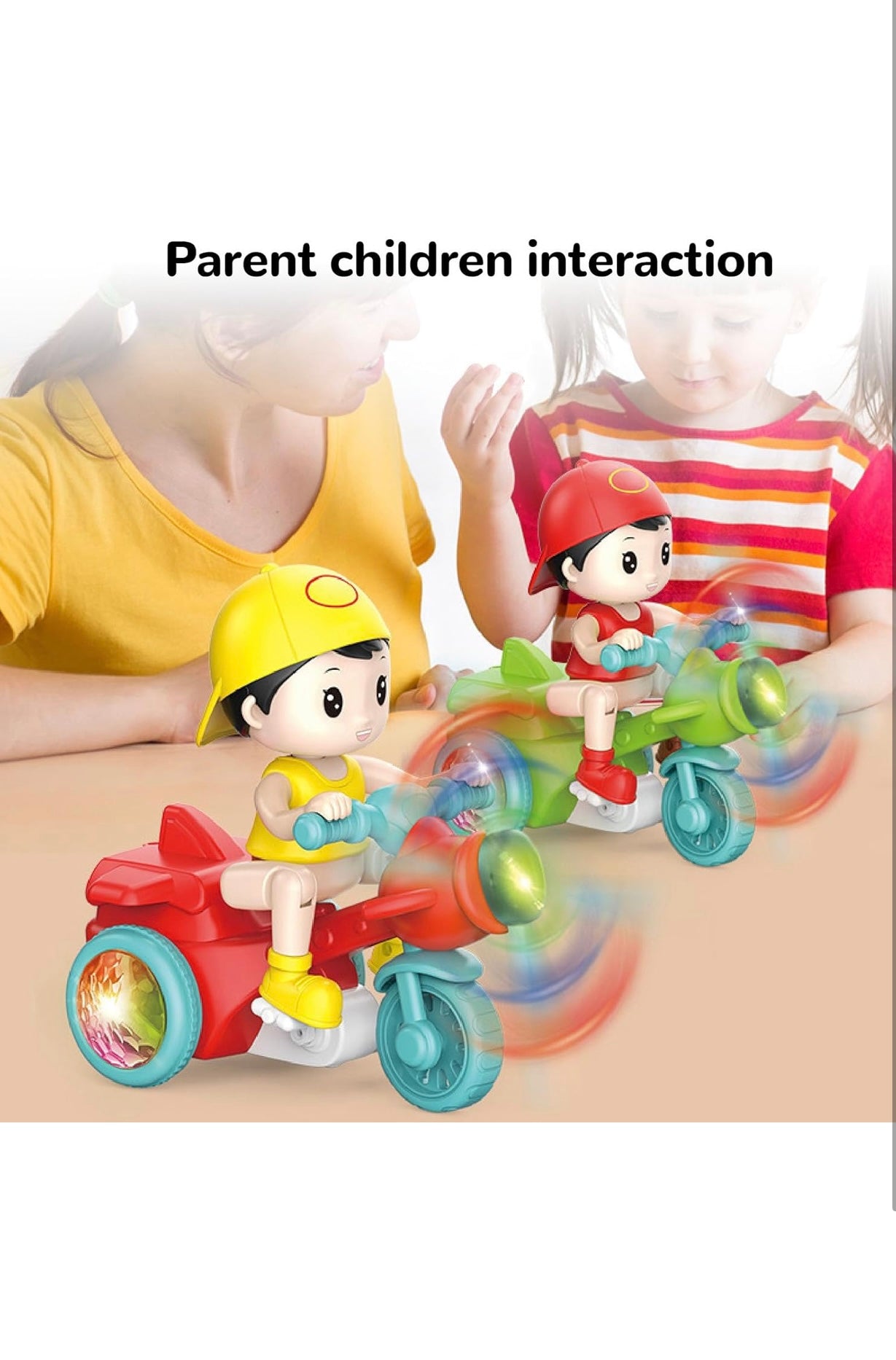 Electric Tricycle Toy,Stunt Motorcycle Vehicle Toys with Light Music for Baby Toddlers