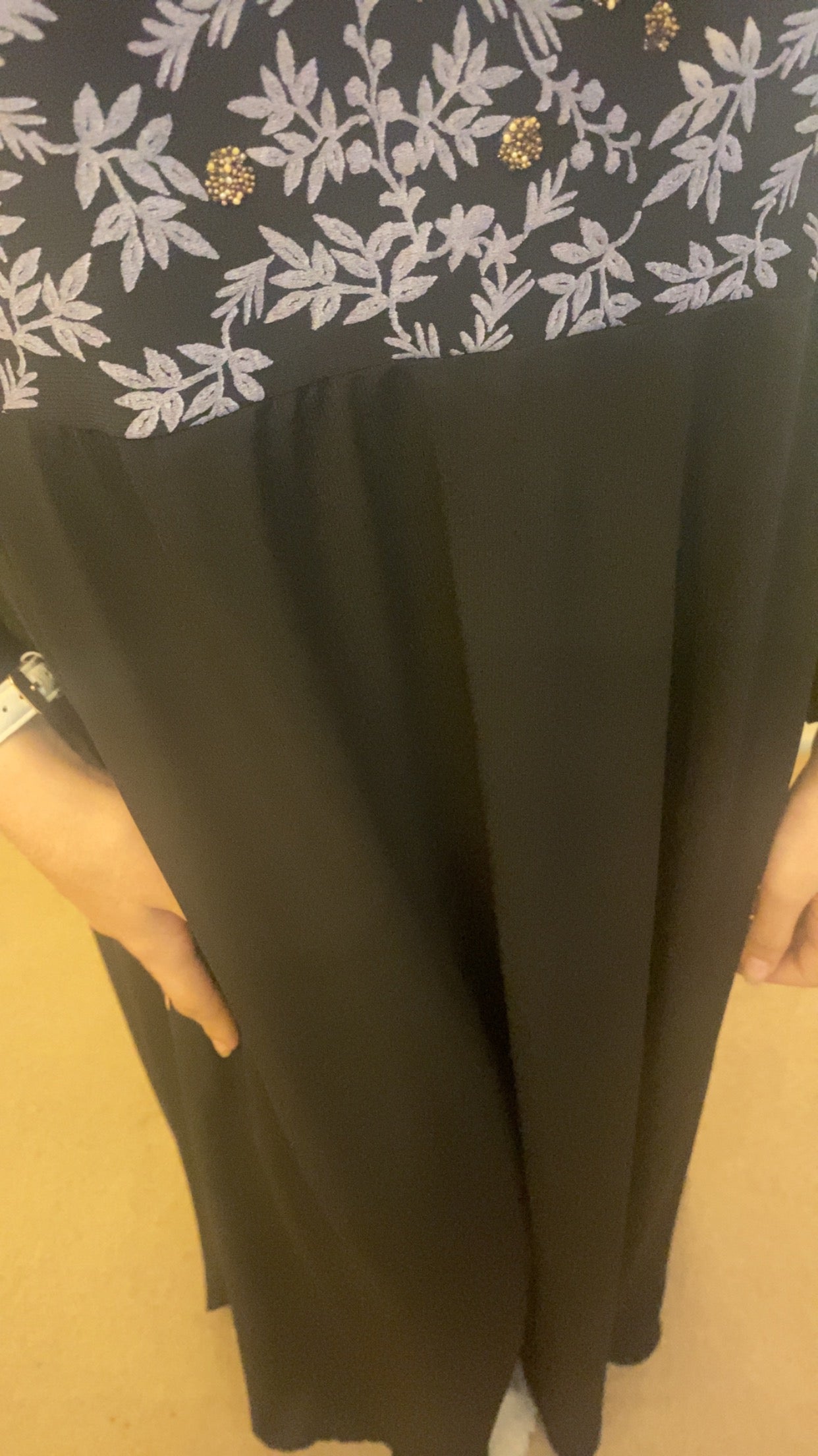 Girls Black Abaya slip on stretch material one piece 3-13 years