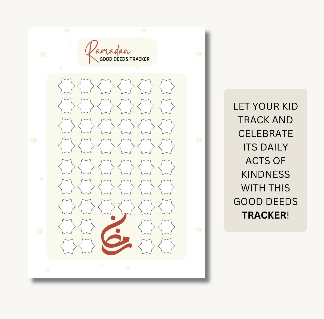 50 Ramadan Good Deeds Cards,Ramadan Islamic Game,Ramadan Kids Activities, Ramadan Tracker.