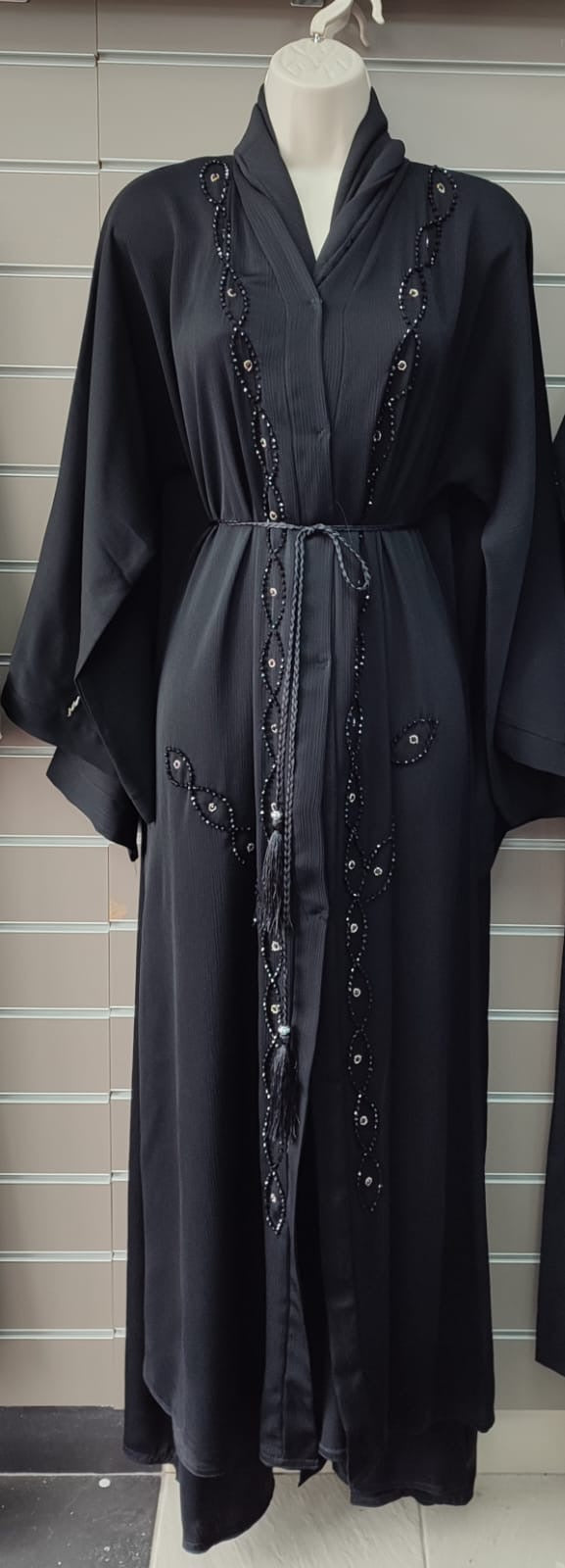 Ladies beautiful BLACK Abaya 2 pc with scarf with sequins unique design