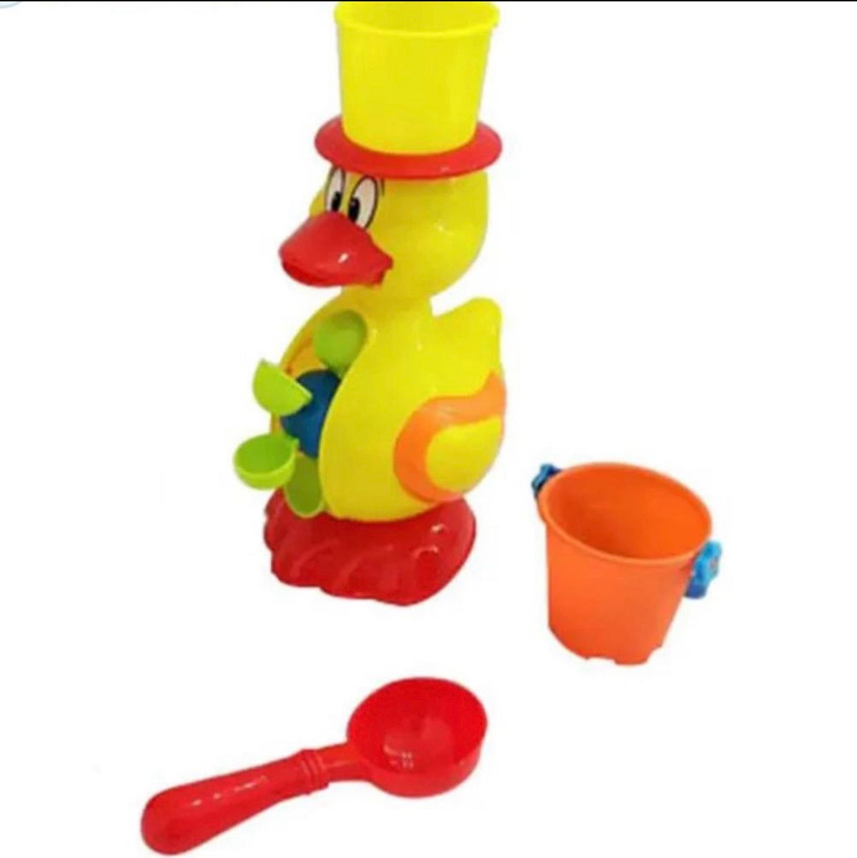 Toddler Duck Bathtub Toys for 18 months with Rotatable Waterwheel & Eyes/Strong Suction Cups/Water Scoop, Fun Bathroom Toys for Boys Girls 2-4 Years