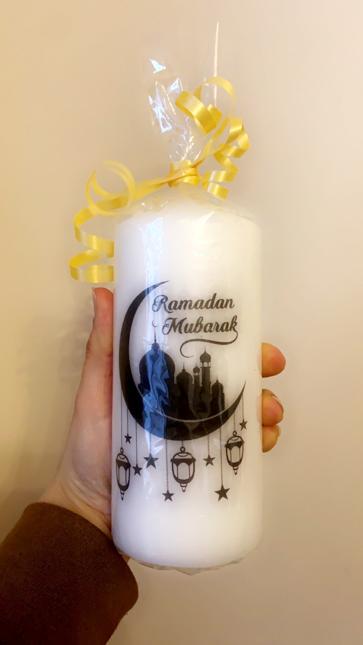 Ramadan candle gift wrapped