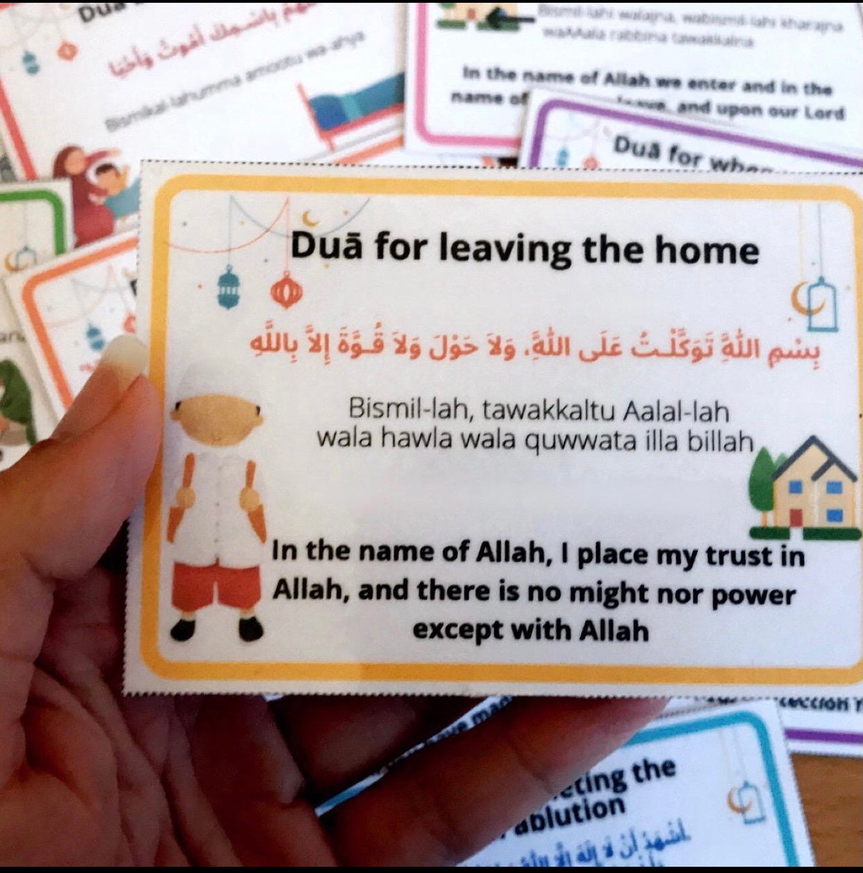 16 Islamic Dua cards for children colourful