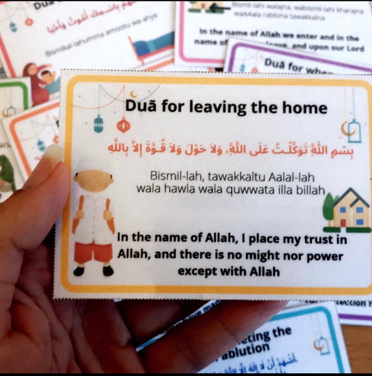 16 Islamic Dua cards for children colourful