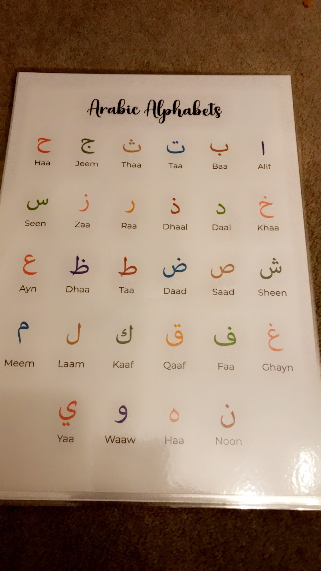 Islamic wall art for children islamic education a4 laminated sheets