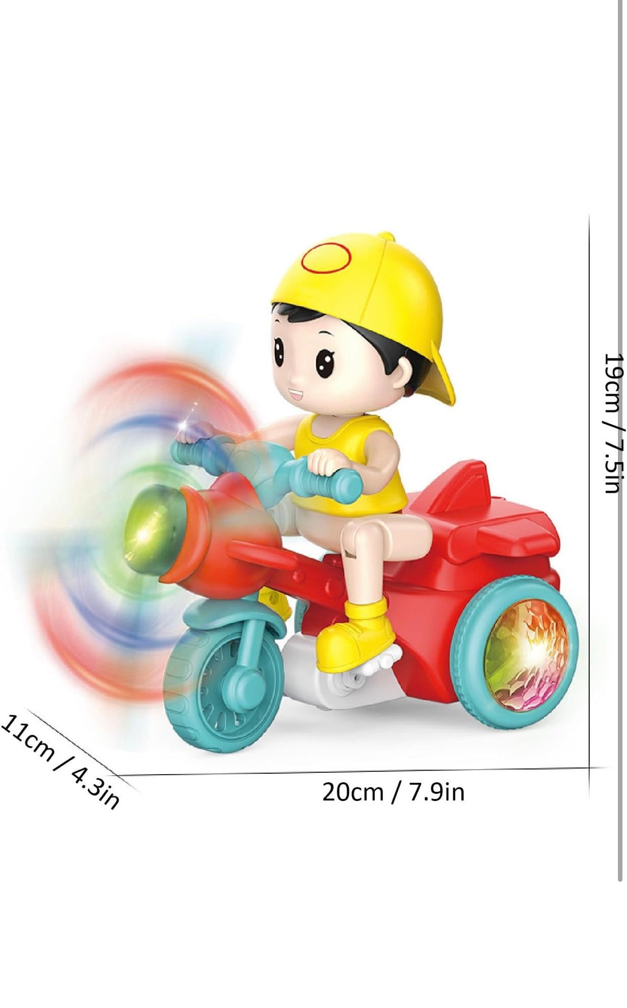 Electric Tricycle Toy,Stunt Motorcycle Vehicle Toys with Light Music for Baby Toddlers