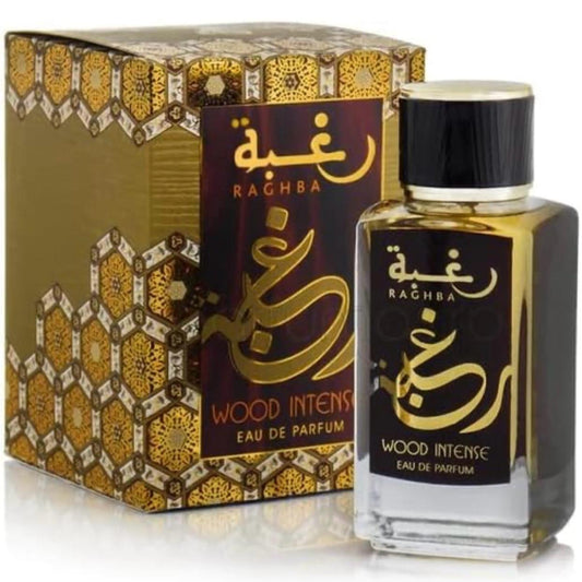 Raghba Wood Intense EDP Perfume Eau De 100ml Arabian Oud Perfume Long Lasting for Men Fragrance