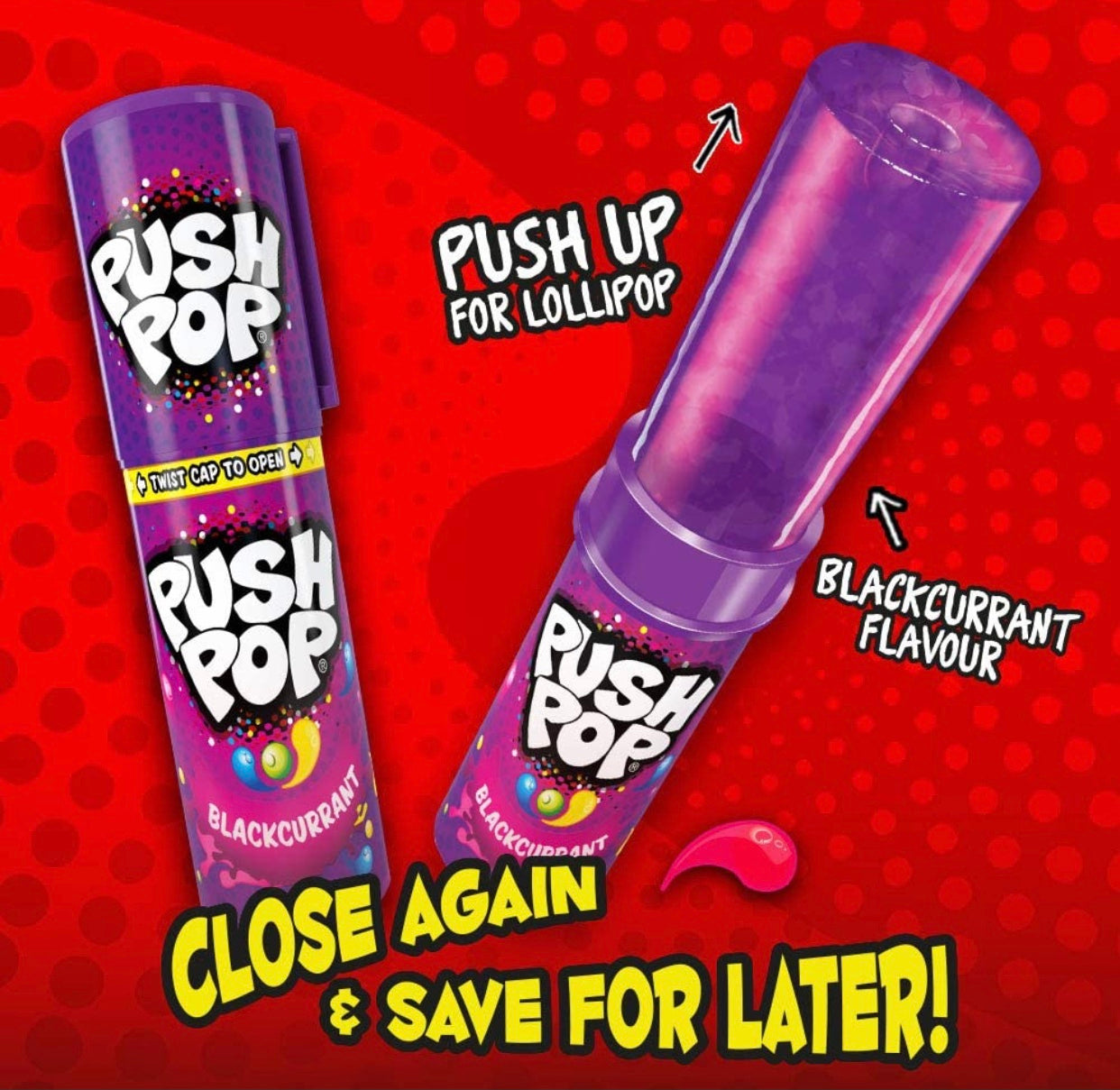 Push Pops Lollies - Retro Sweets - Assorted Flavour