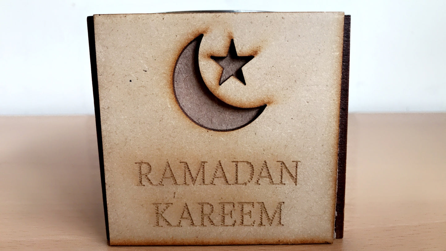 Candle holder Ramadan Mubarak wooden gift