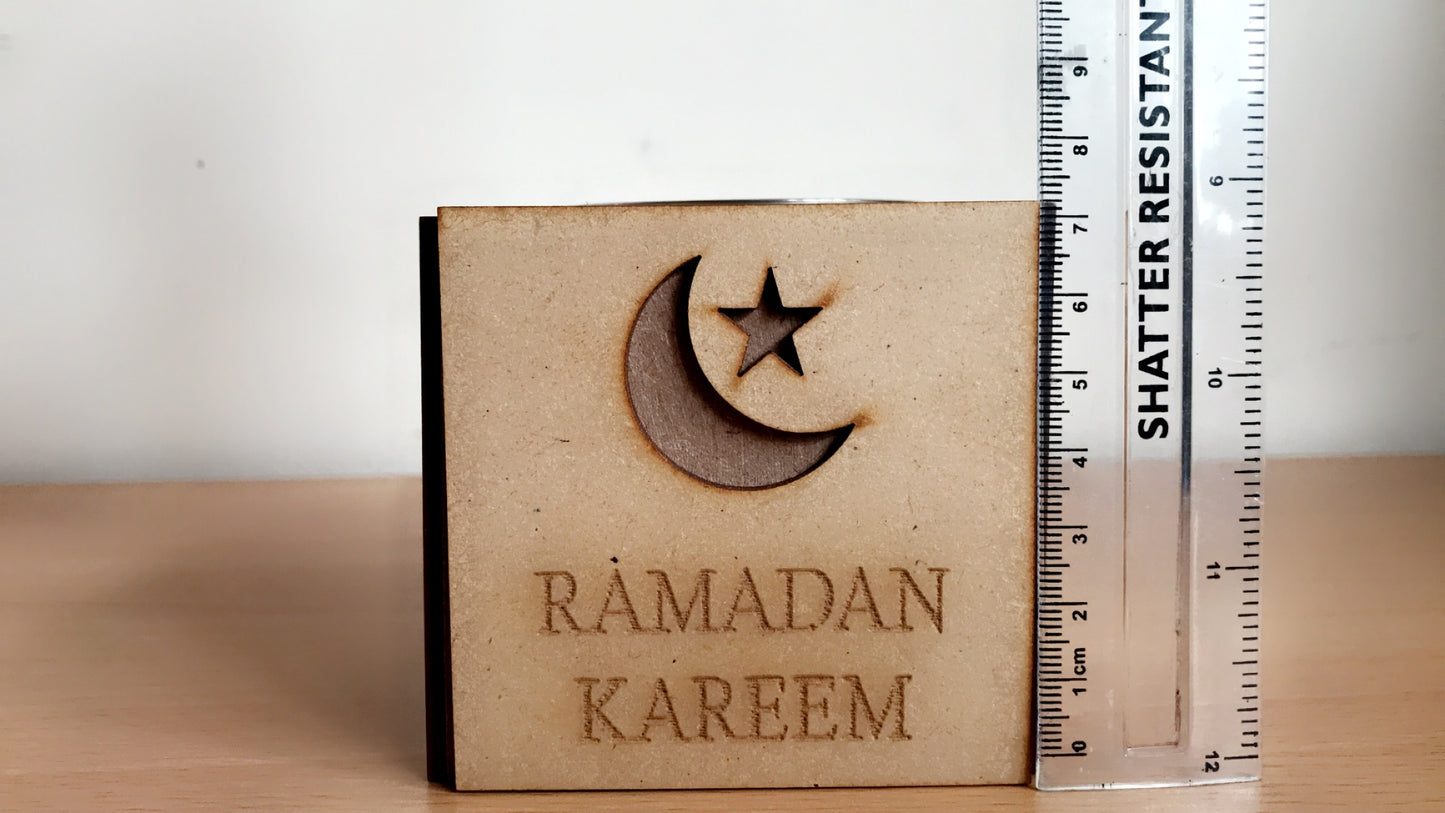 Candle holder Ramadan Mubarak wooden gift