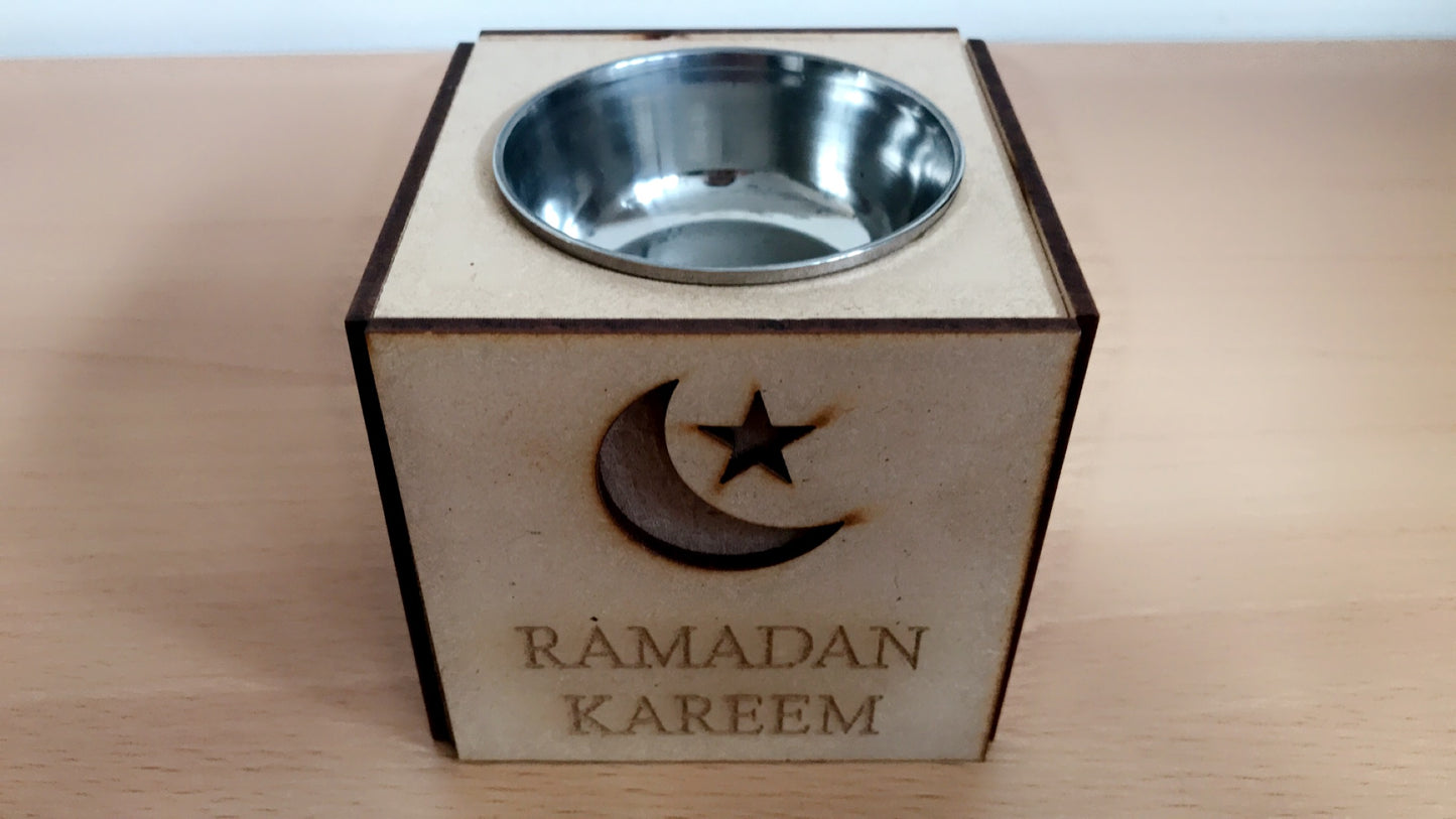 Candle holder Ramadan Mubarak wooden gift