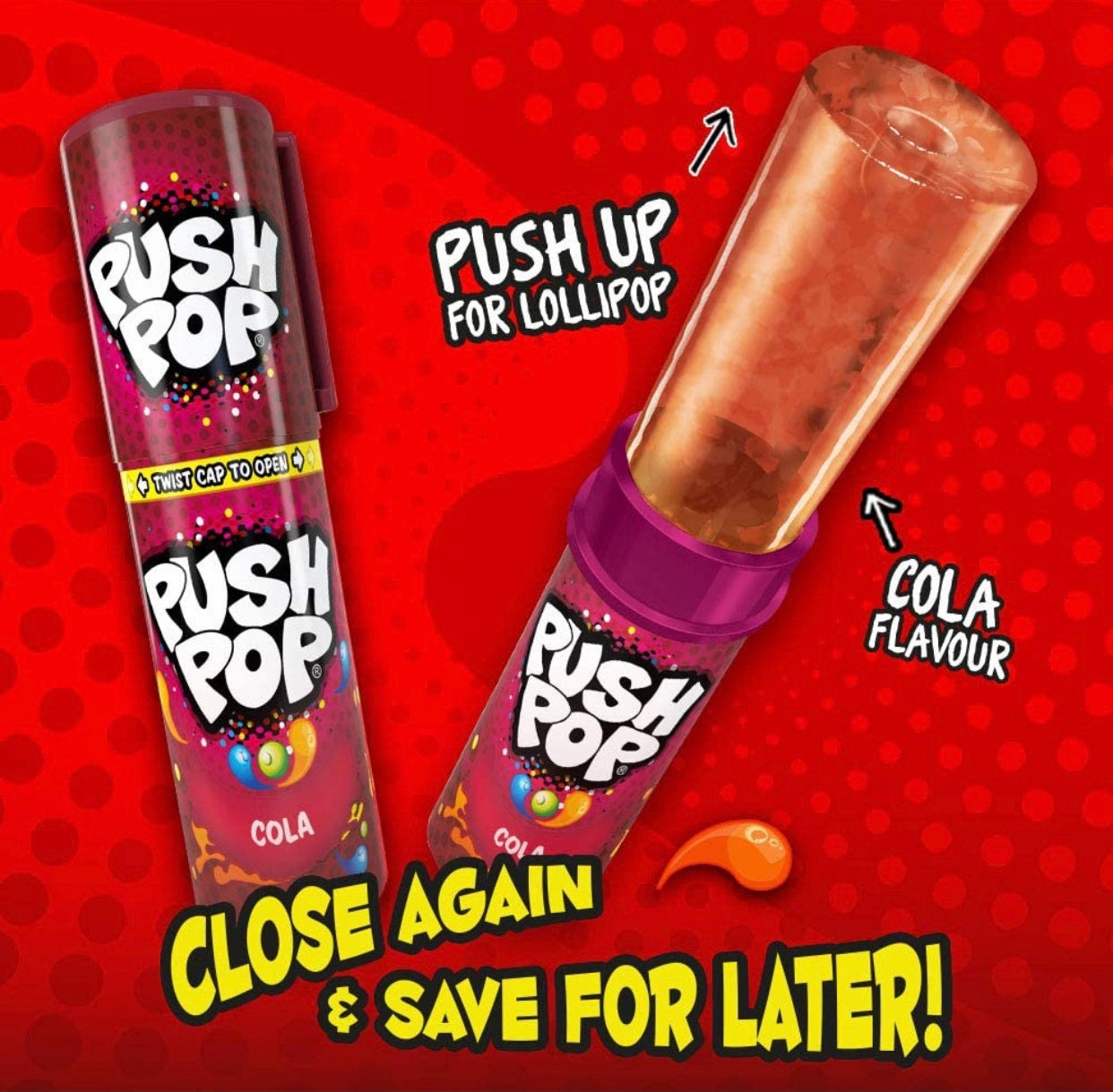 Push Pops Lollies - Retro Sweets - Assorted Flavour